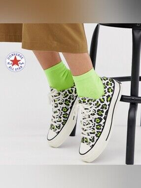 Converse Chuck 70 Ox Archive Print Leopard Womens Size 11.5 Egret Green Shoes